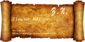 Ziegler Nóra névjegykártya